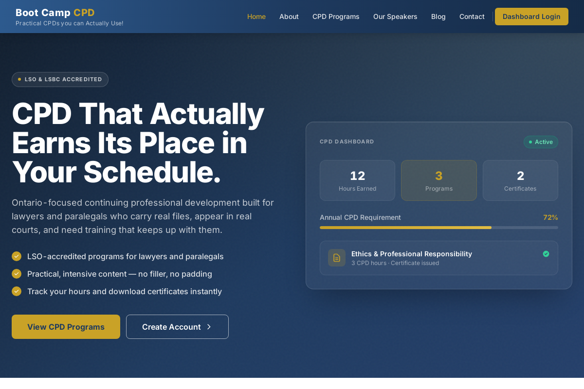 BootcampCPD screenshot