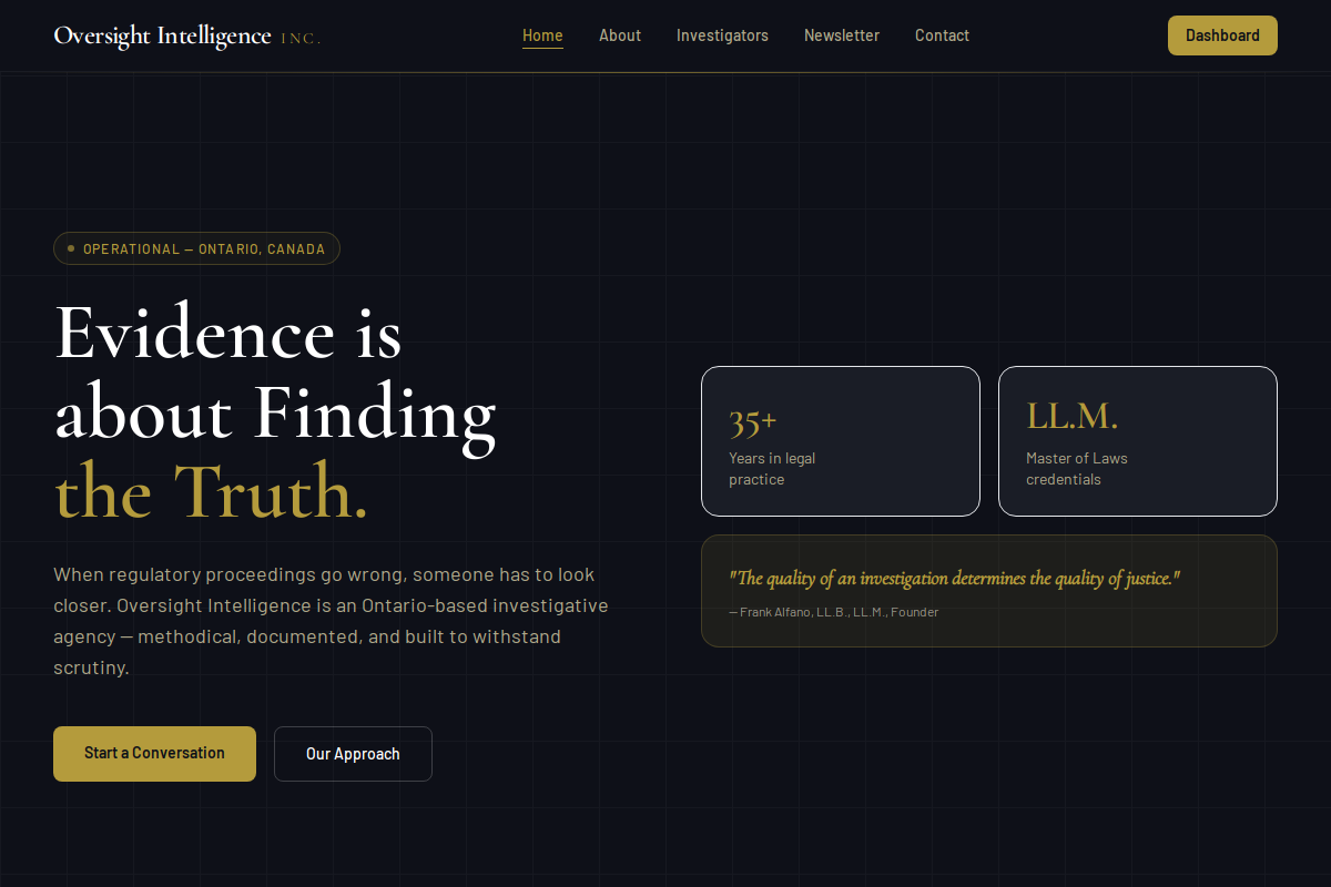 Oversight Intelligence screenshot